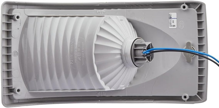 HELLA - Halogen-Rückfahrscheinwerfer - 24/12V - Einbau - 4-Punkt Befestigung - Stecker: offene Kabel