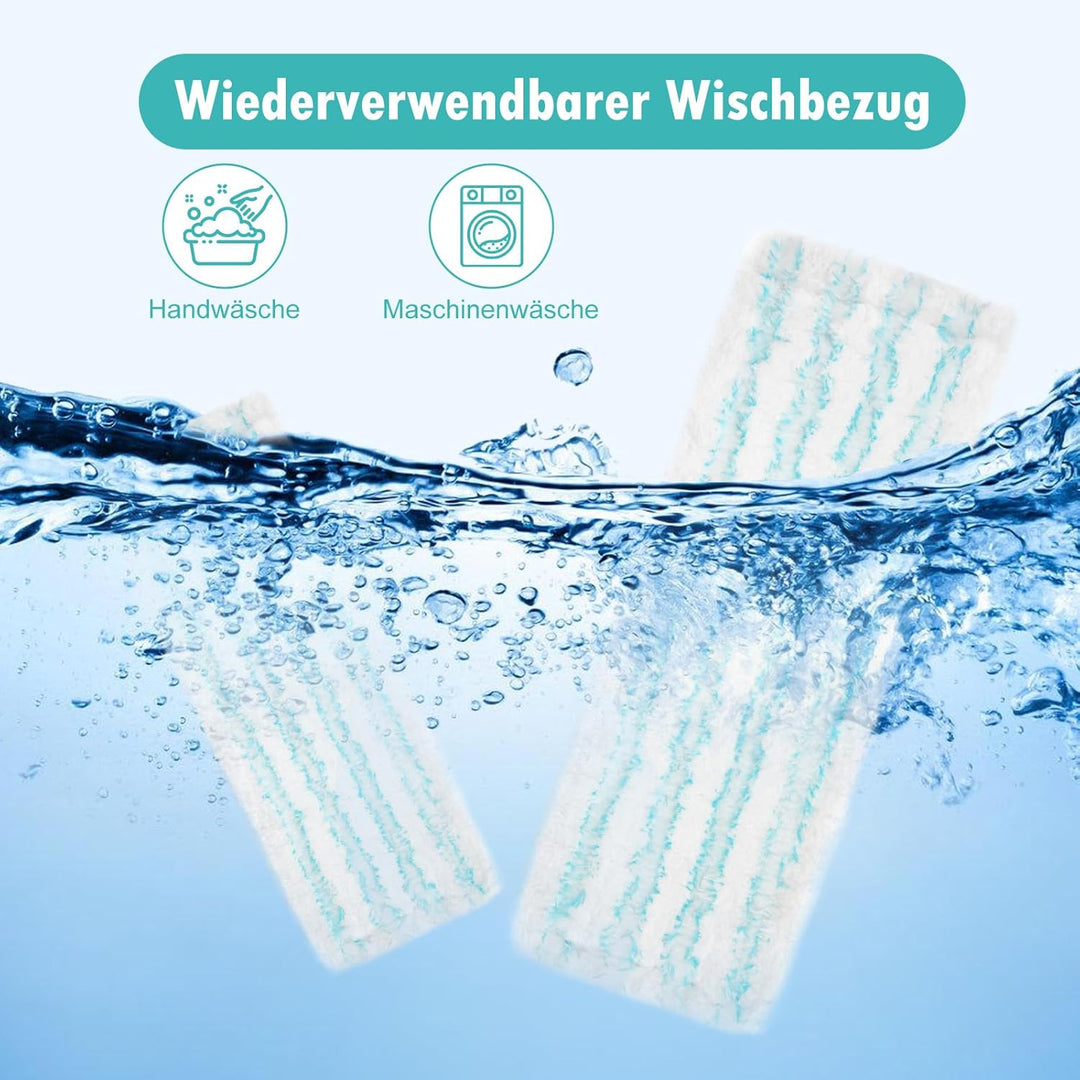 4 Stück Wischbezüge Zubehör für Leifheit Profi XL Micro Duo / Profi XL Cotton Plus, Mikrofaser Putzl