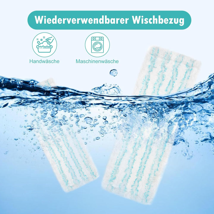 4 Stück Wischbezüge Zubehör für Leifheit Profi XL Micro Duo / Profi XL Cotton Plus, Mikrofaser Putzl