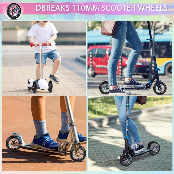DBREAKS Stunt Scooter Ersatzräder 100mm 2 Stück mit ABEC 9 Kugellagern, Härtegrad 88A für Roller all