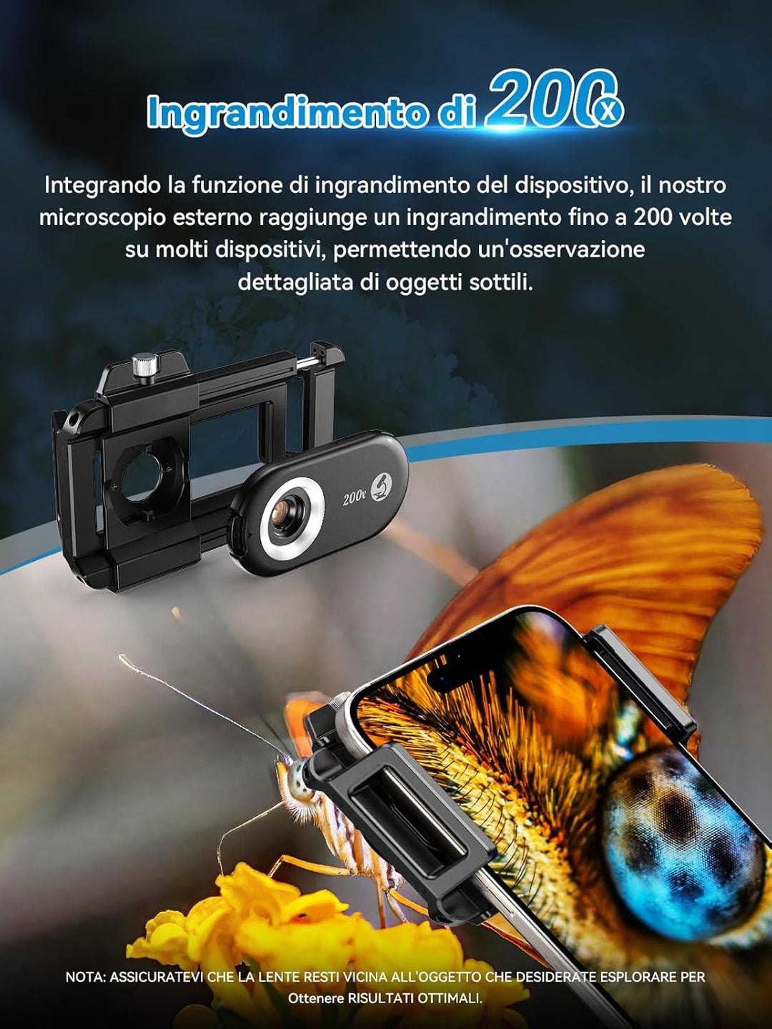 APEXEL 200X Mini-mikroskop für Smartphone-Kamera,Handy mikroskop für Smartphone,Explore Micworld wit
