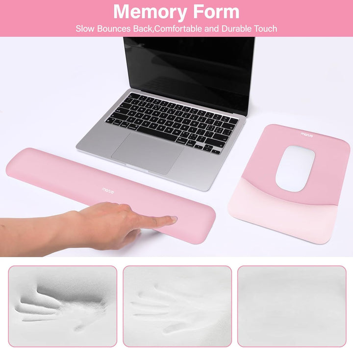 MOSISO Handgelenkstütze für Mauspad&Tastatur Set, Rechteckig Ergonomisch Mauspad Rutschfest Basis Sc