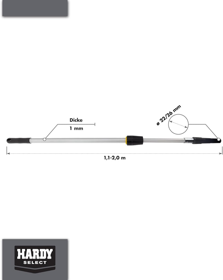 Hardy Working Tools Zwei-System-Aluminium-Teleskopstiel 1,1- 2,0 m, 1,1- 2,0 m