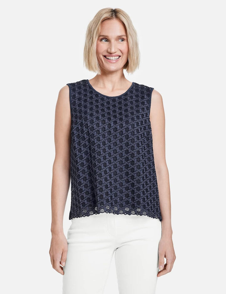 Gerry Weber Damen Bluse 44 Blueberry, 44 Blueberry