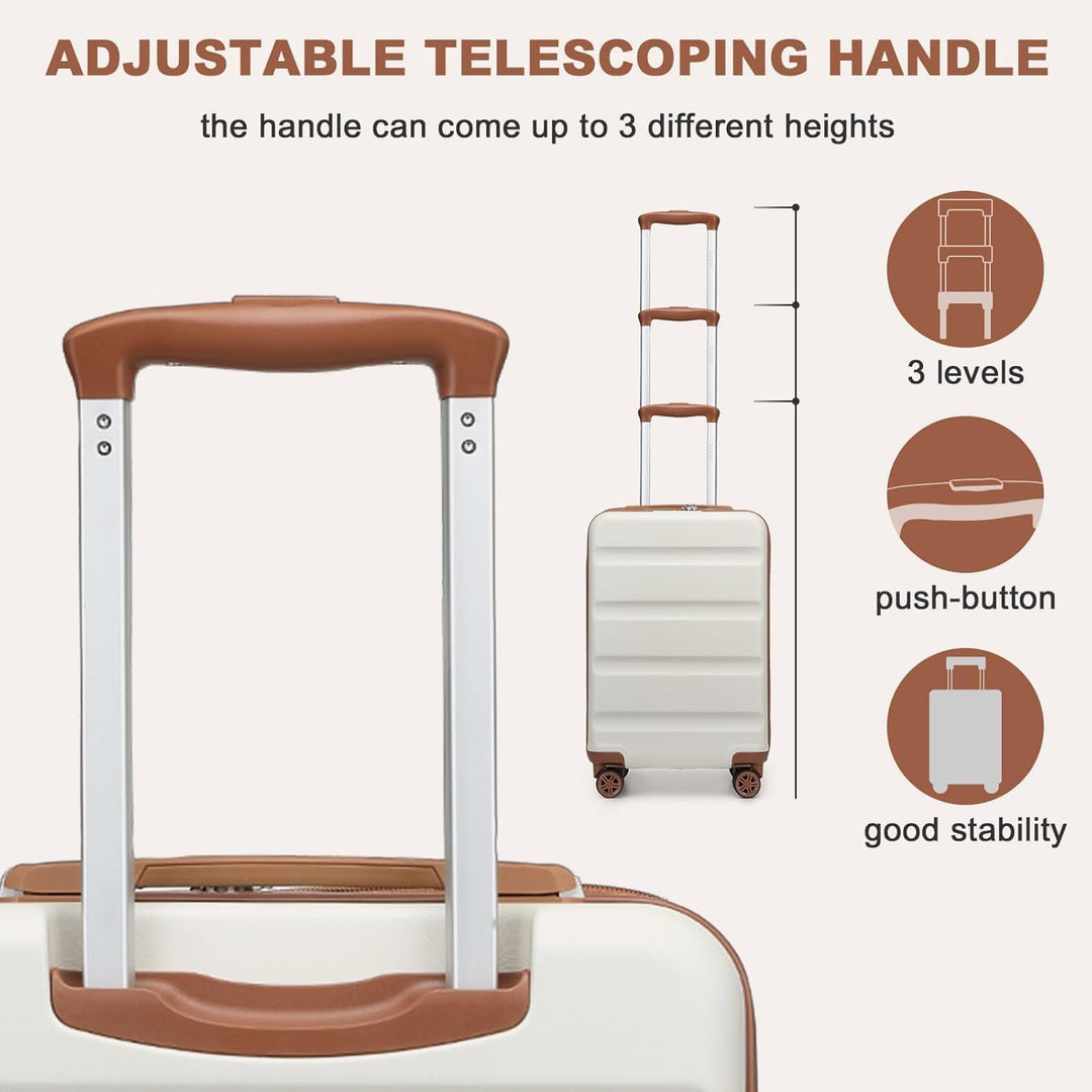 KONO Koffer Trolley Kofferset 3 Teilig Erweiterbarer Leichte Hartschalenkoffer aus ABS+PC Reisekoffe