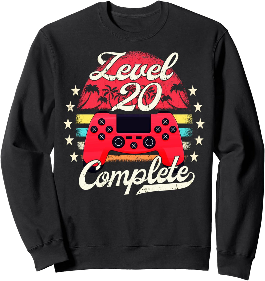 Level 20 Complete Männer Gamer 20 Jahre Mann 20 Geburtstag Sweatshirt