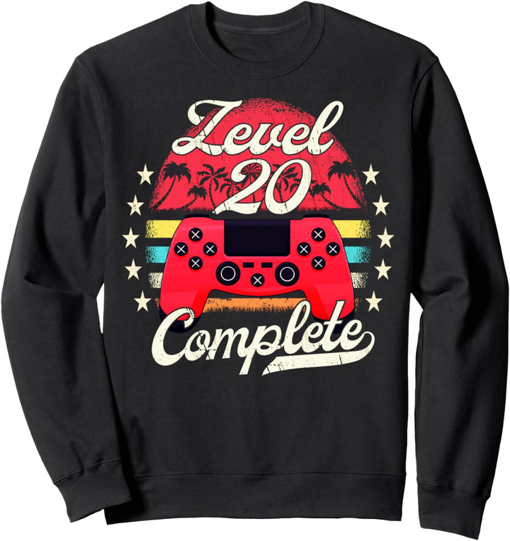 Level 20 Complete Männer Gamer 20 Jahre Mann 20 Geburtstag Sweatshirt