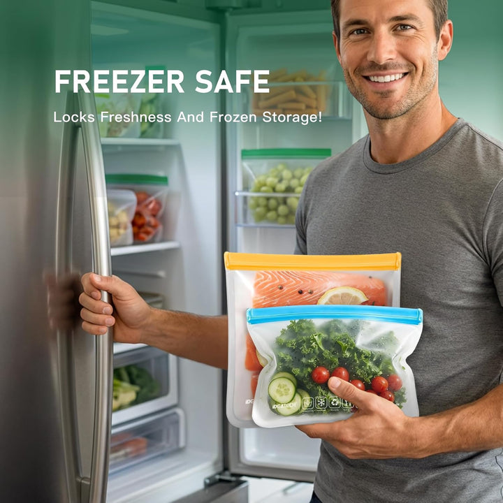 10er Pack Wiederverwendbare Aufbewahrungsbeutel, BPA-freie Wiederverwendbare Gefrierbeutel, Sandwich