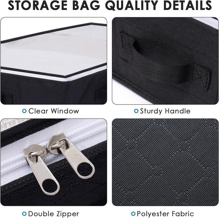 AIOR 6 Stück 90L Unterbettkommode mit Sichtfenster, Faltbare Unterbett-Aufbewahrungstasche Kleiderau