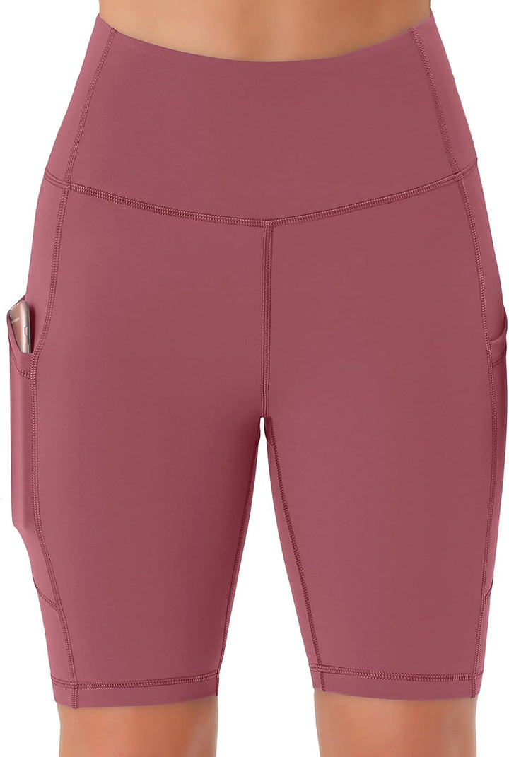 Persit Damen Kurze Leggings, Blickdicht Radlerhose mit Taschen XS Dustyrose, XS Dustyrose