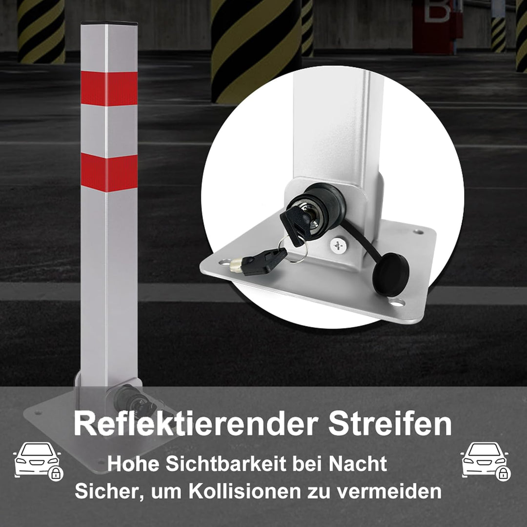 HENGMEI 3xParkpfosten Parkplatzsperre Poller klappbar Absperrpfosten Parkplatzsperre Wegsperren Sper