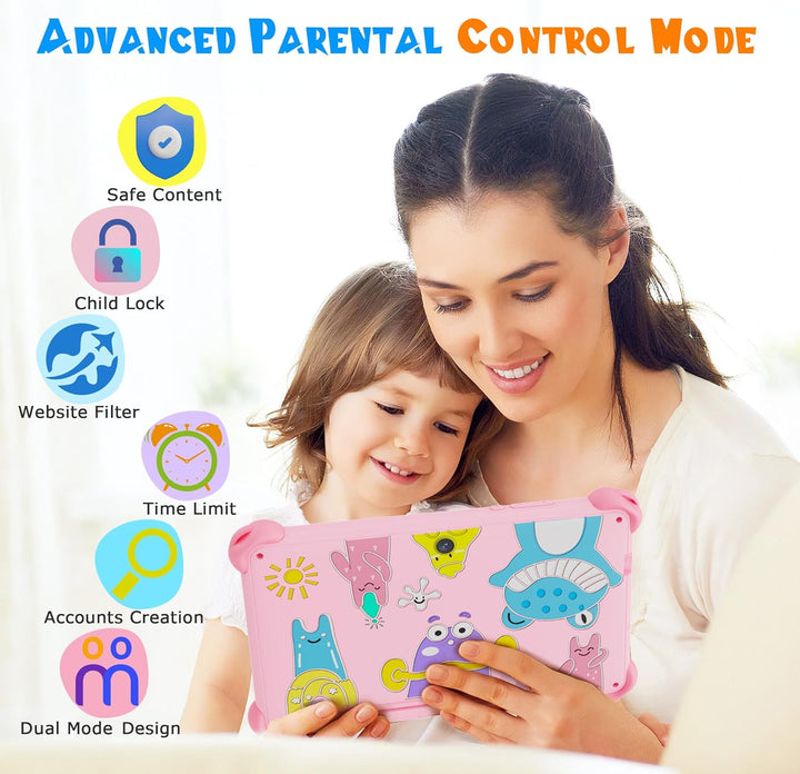 VESWWE Kinder Tablet 7 Zoll Android Tablet für Kinder 32GB ROM Kindertablet mit Schutzhülle WiFi6 Ki