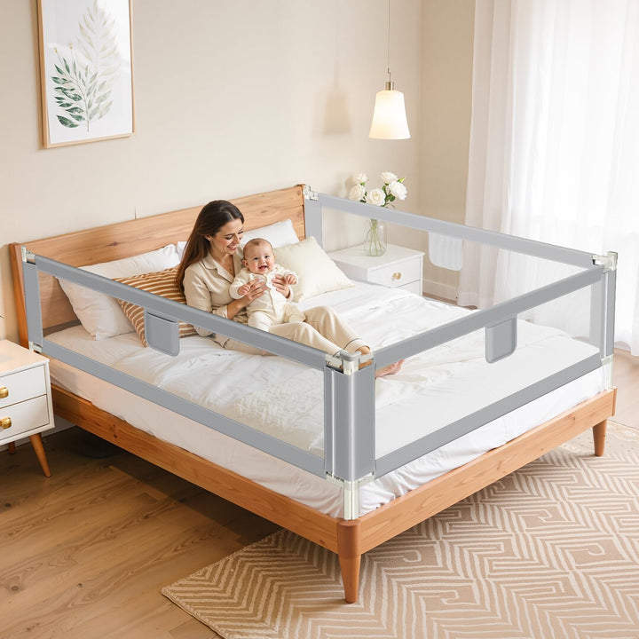 Ansobea 150cm Rausfallschutz Bett Rausfallschutz Kinderbett｜Bettschutzgitter für Kinder｜Bettschutzgi