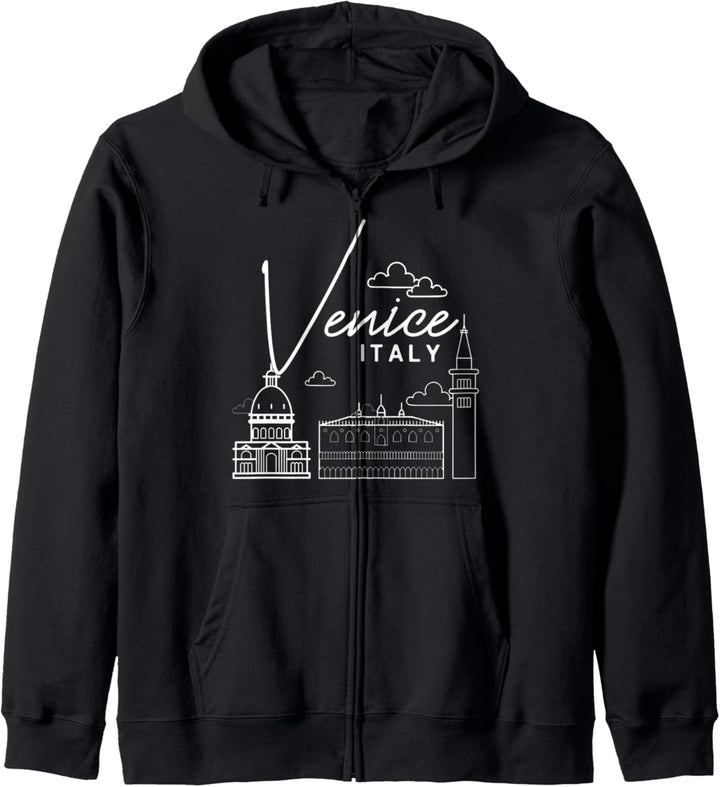 Venedig Italien Stadt Skyline Karte Reise Kapuzenjacke
