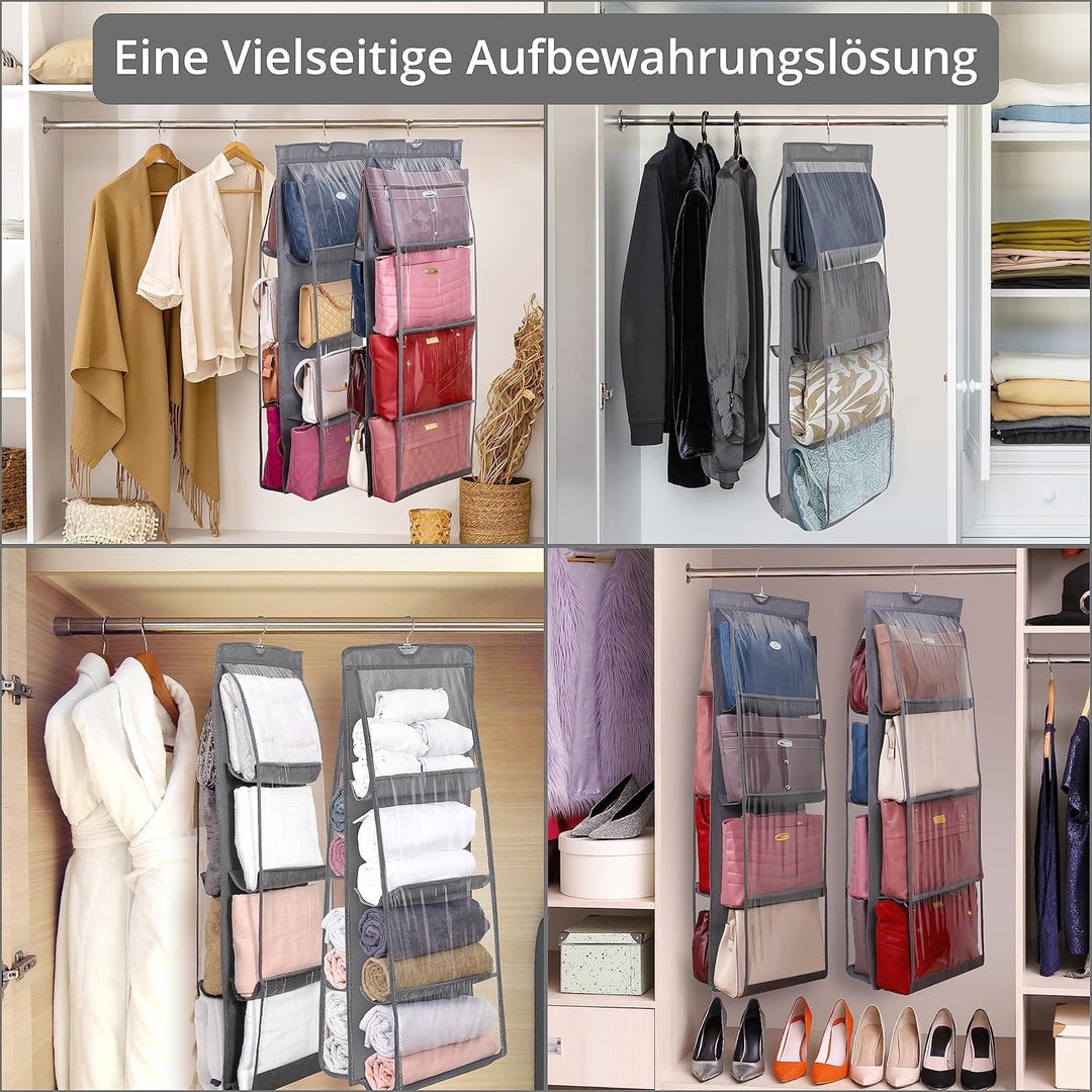 Winter Shore Handtaschen Aufbewahrung [2 Pack] - Faltbarer Kleiderschrank Organizer Hängend für Geld