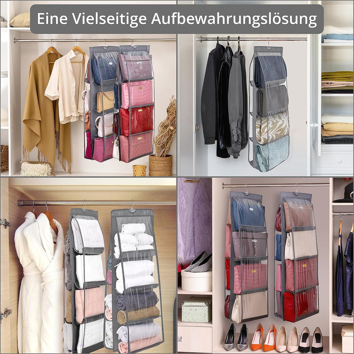 Winter Shore Handtaschen Aufbewahrung [2 Pack] - Faltbarer Kleiderschrank Organizer Hängend für Geld