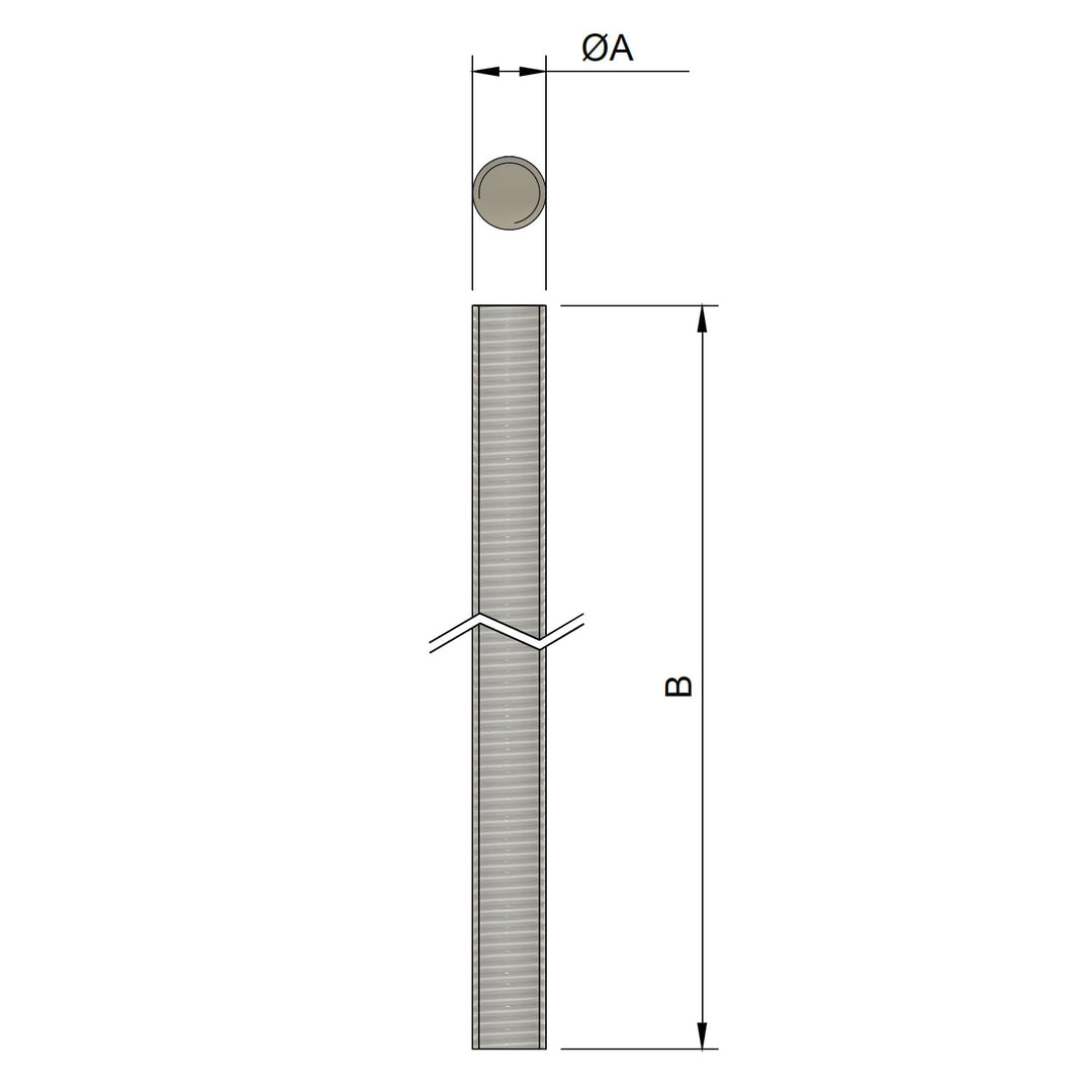 Edelstahl Gewindestange 1000mm DIN976 1 V2A Gewindebolzen M30, M30