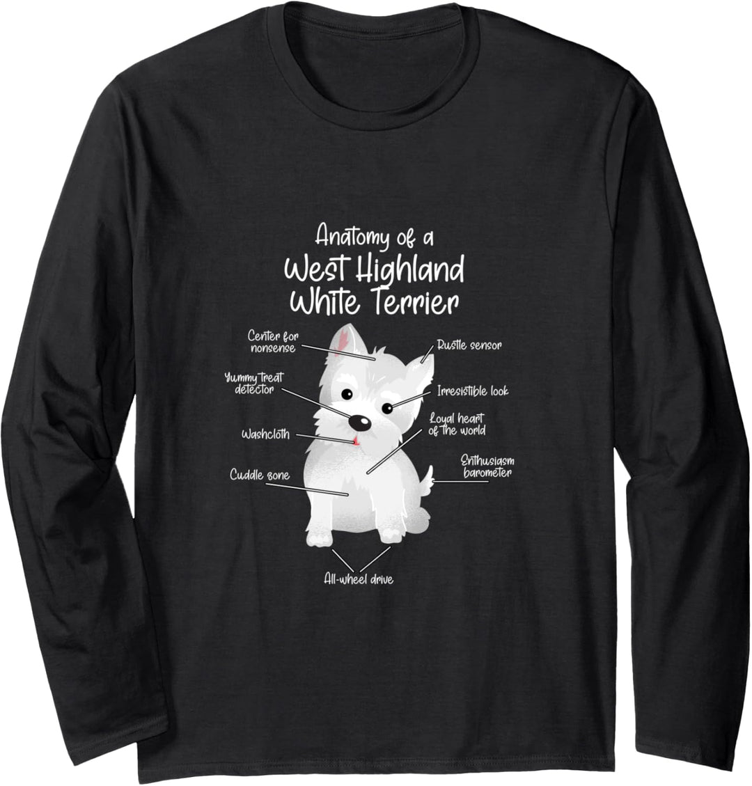 Anatomie eines West Highland White Terriers | Westie Dogs Langarmshirt
