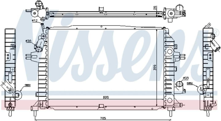 Nissens 630705 Kühler, Motorkühlung