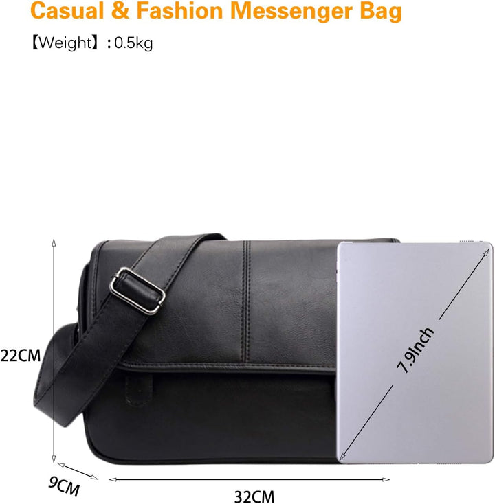 FANDARE Neu Umhängetasche Herren Schultertasche PU Männerhandtasche Laptoptasche Messenger Bag Arbei