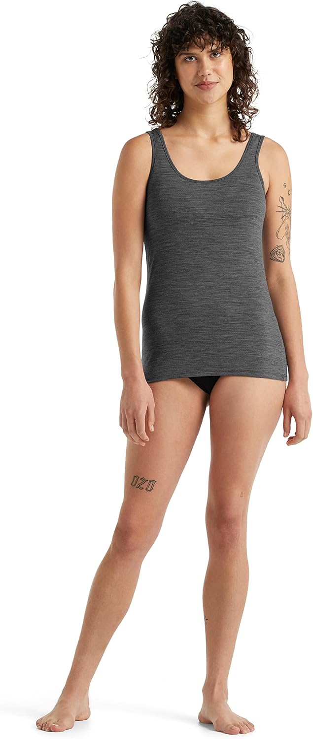 Icebreaker Damen Siren Tank Top - Sporttop Damen - Merinowolle Unterwäsche XS Gritstone Heather, XS