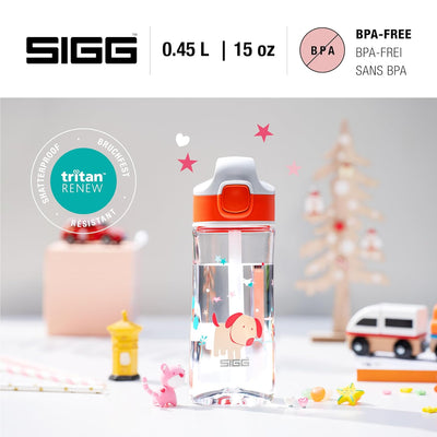 SIGG - Tritan Trinkflasche Kinder - Miracle - Mit Trinkhalm - Auslaufsicher - Federleicht - BPA-frei