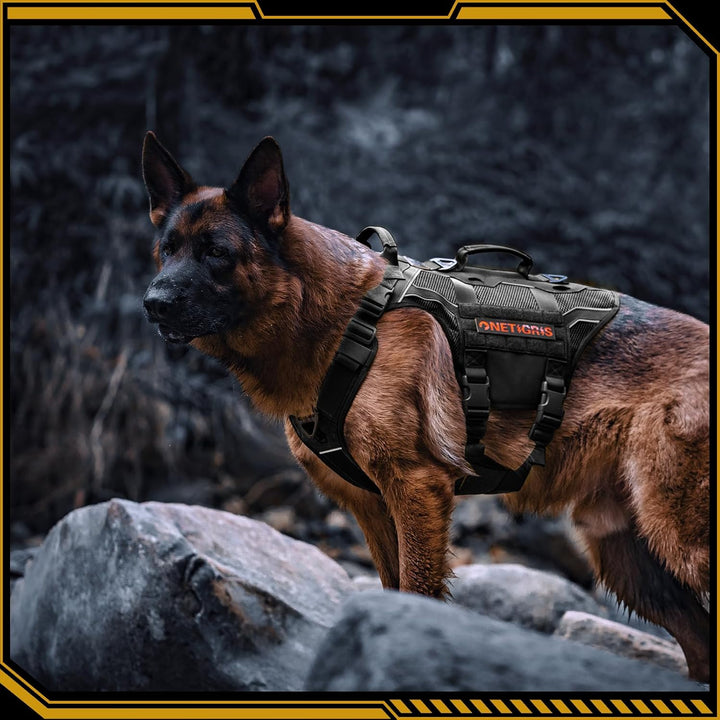 OneTigris Hundegeschirr, AIRE Armor Mesh Einstellbar Sicherheitsgeschirr mit 2 Griffe und 3 D-Ringen