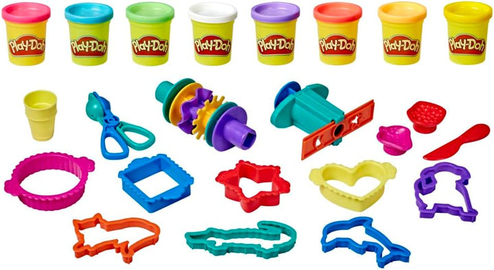 Play-Doh Grosses Knetset mit Aufbewahrungsbox für Kinder ab 3 Jahren mit 8 Farben und über 20 Knetwe