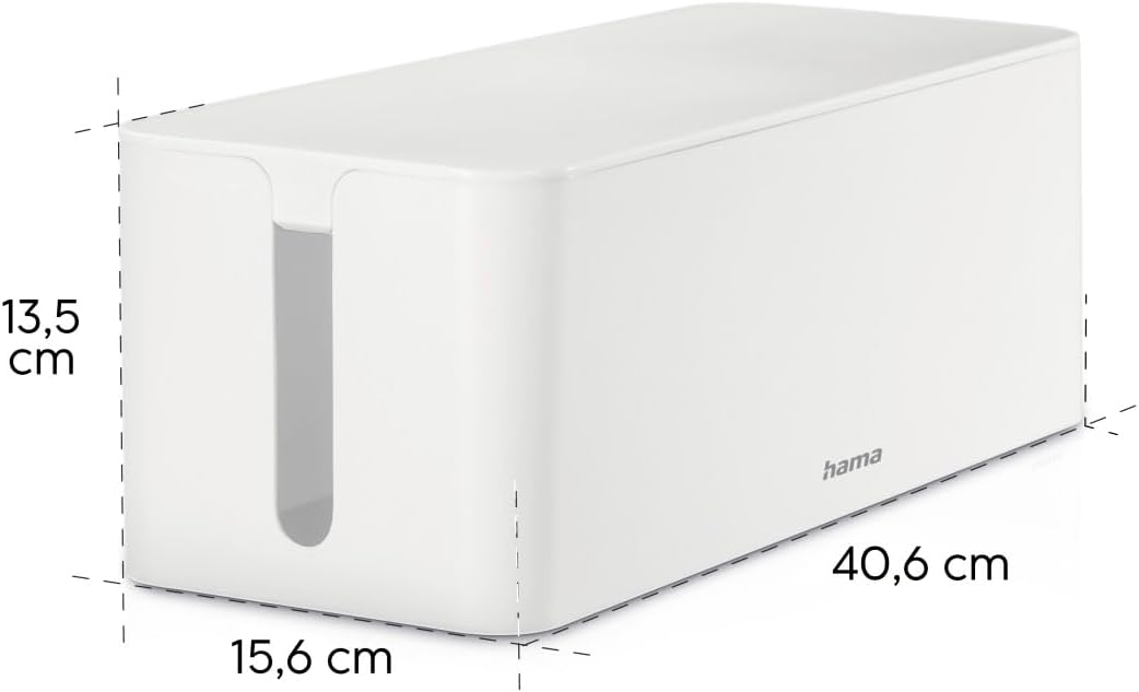 Hama Kabelbox, Maxi (Kabelbox für Steckdosenleiste, einfaches Kabelmanagement, für Büro, Schreibtisc