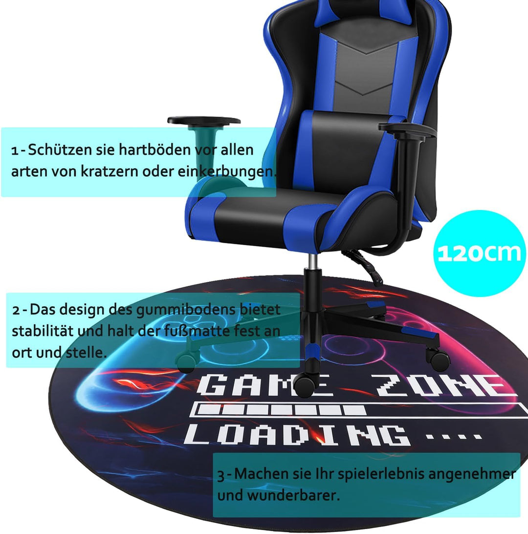 Capslpad Gaming Stuhlmatte für Hartholzboden rutschfest Bodenschutz Game Controller Gummi Gaming Com
