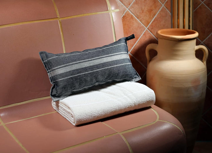 Jokipiin | 1 Saunakissen | Design: Linea | Masse: 40 x 22 cm, Leinen/Baumwolle | schadstofffrei Ökot