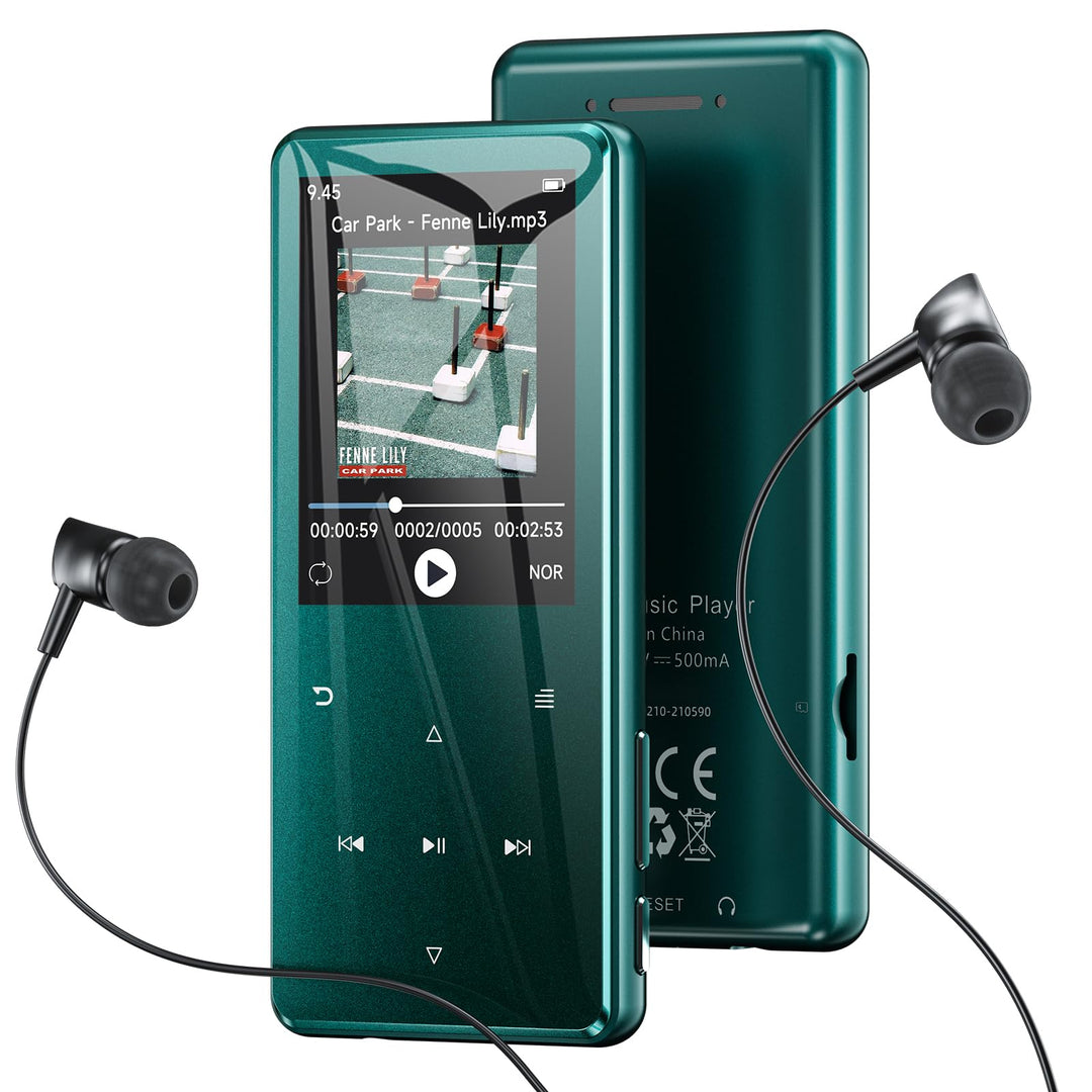 MP3 Player Bluetooth 5.3 64GB mit 2,4" Display, Touch-Tasten &amp; Lautsprecher