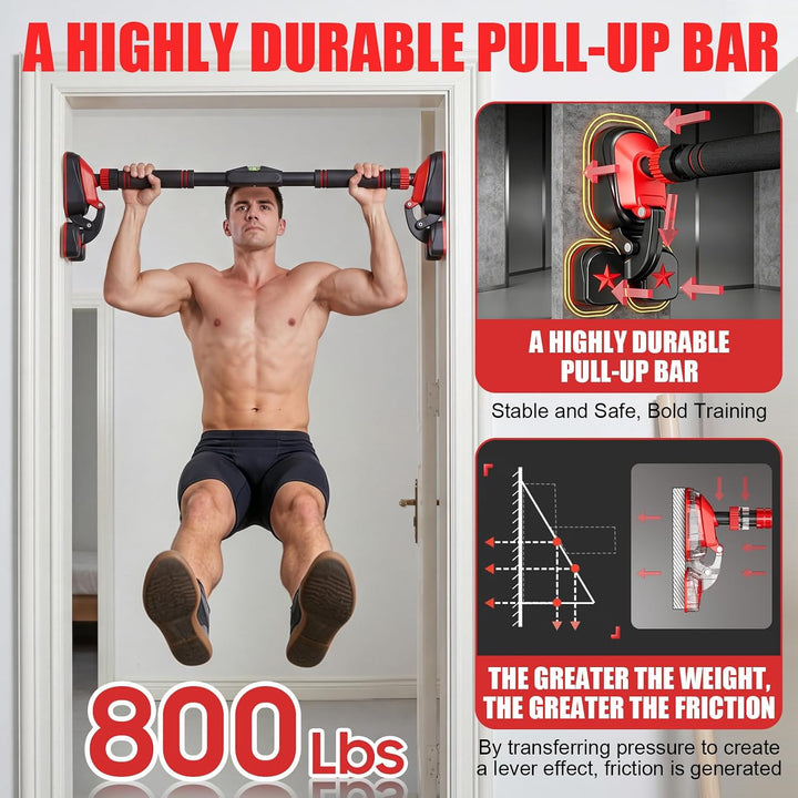 Klimmzugstange,Pull Up Bar,73-100 cm Ausziehbar,Maximale Tragkraft 400 kg | mit Zugring und Wasserwa