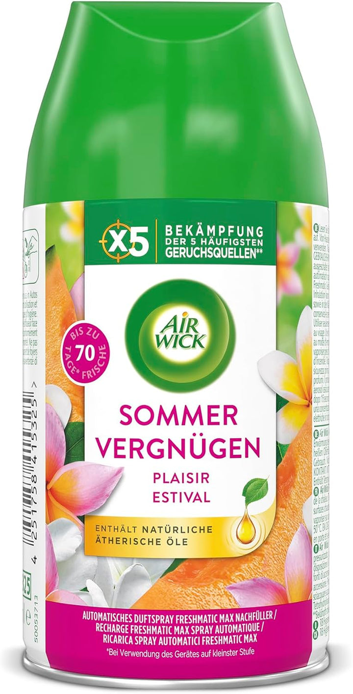 Air Wick Freshmatic Max Raumspray – Nachfüller für den Air Wick Freshmatic Max – Duft: Sommervergnüg