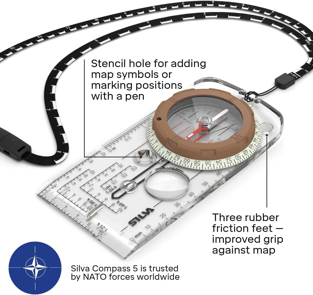 Silva Unisex-Adult Compass 5-6400/360 Kompass, durchsichtig, Standard