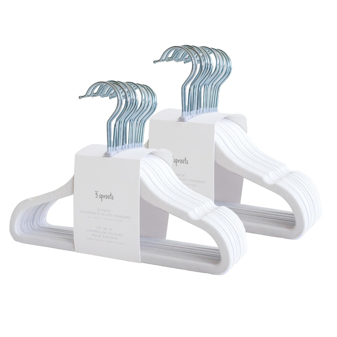 3 Sprouts Kinder Kleiderbügel aus Samt - rutschfest & Robust - Ideal für Baby- & Kleinkinderkleidung