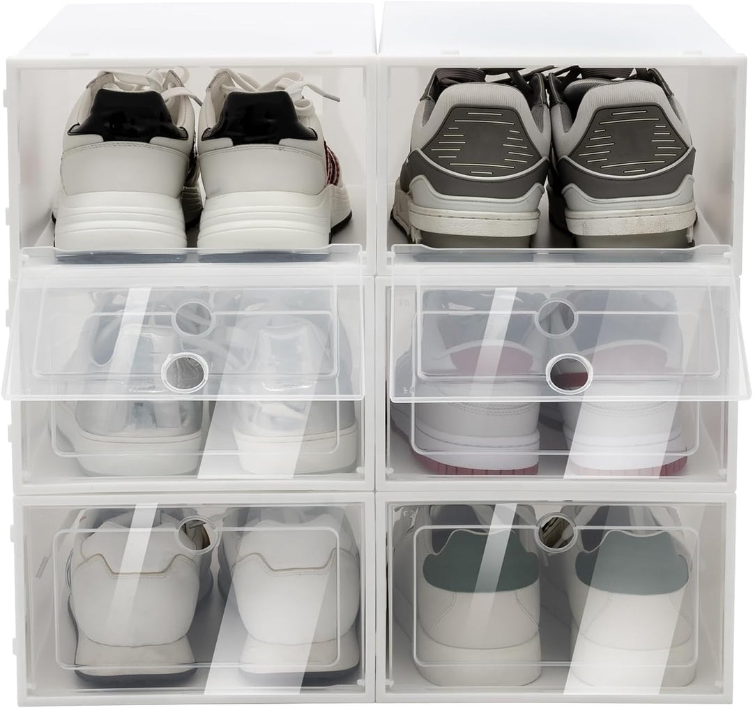20/24er Transparent Schuhbox, Stapelbar Schuhbox Schuhkarton Schuhaufbewahrung Schublade Transparent