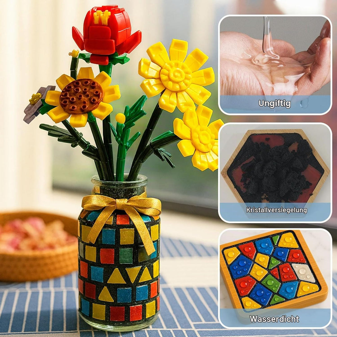 WAN2TLK Mosaik-Bastelset, Mosaikkleber und Fugenmasse, Applikator, Handschuhe, für Mosaikfliesen, Gl