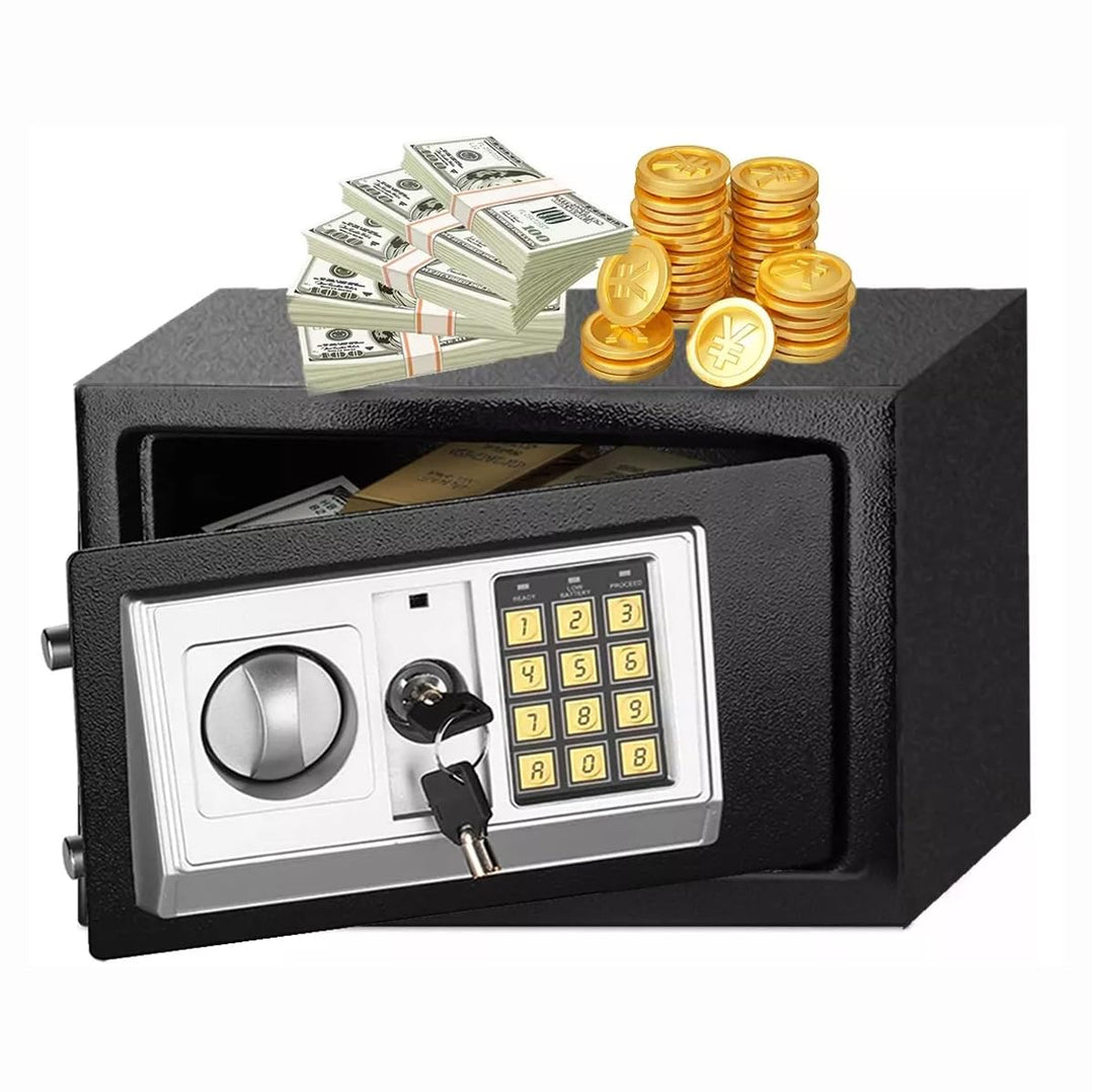 Mini Safe mit Zahlenschlossl und Schlüssel, 8.5L Safe Tresor, 31x20x20cm Elektronische Möbeltresore