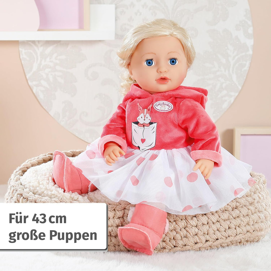 Baby Annabell, Puppenkleidung 43 cm, Deluxe Eichhörnchen Tutu 43cm, warmes Oberteil mit Tüllrock, 70