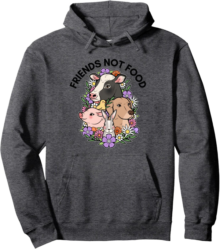 Frohe vegane Weihnachten auf pflanzlicher Basis Xmas Friends Not Food Pullover Hoodie