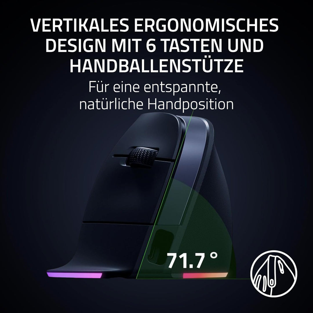 Razer Pro Click V2 Vertical - Vertikale ergonomische kabellose Maus für Rechtshänder - KI Prompt Ass