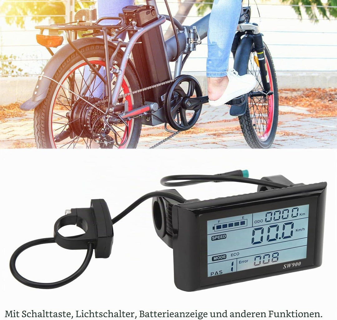 LCD Display für wasserdicht mit Batterieanzeige, Elektrofahrrad Bildschirm für Stadtverkehr Fitness