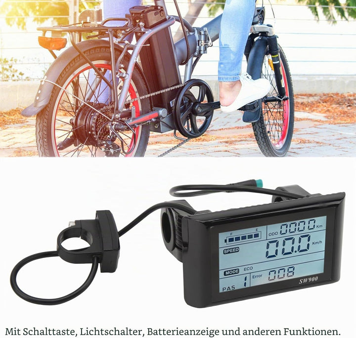 LCD Display für wasserdicht mit Batterieanzeige, Elektrofahrrad Bildschirm für Stadtverkehr Fitness