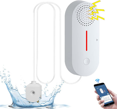 Cuteefun Wassermelder, Wasserstandssensor WLAN, 100dB Lauter Wassersensor, Wasseralarm mit Fernüberw