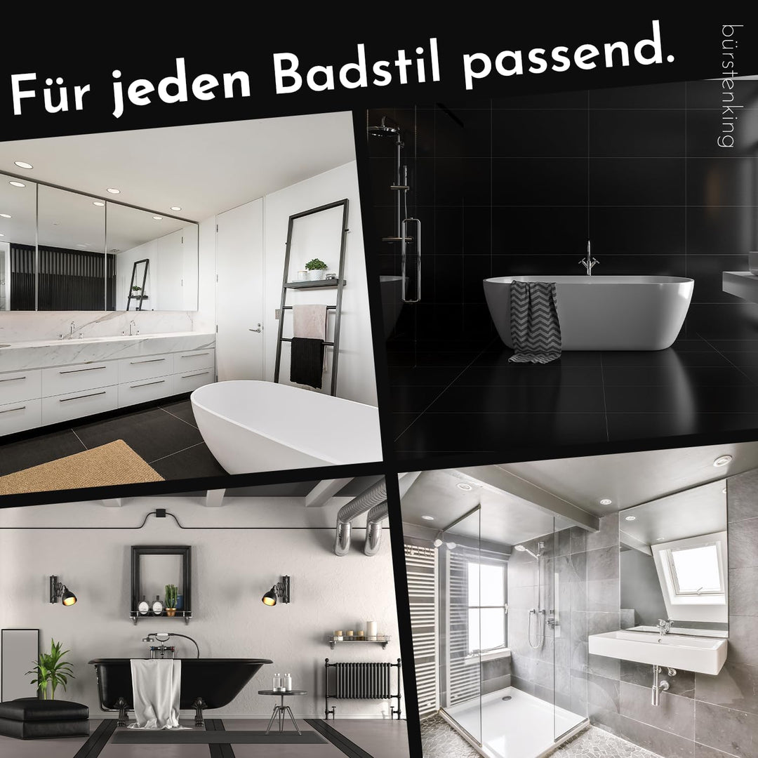 Bürstenking Glasablage 52 cm, stilvolles Glasregal fürs Badezimmer, einfache Wandmontage, ideal für