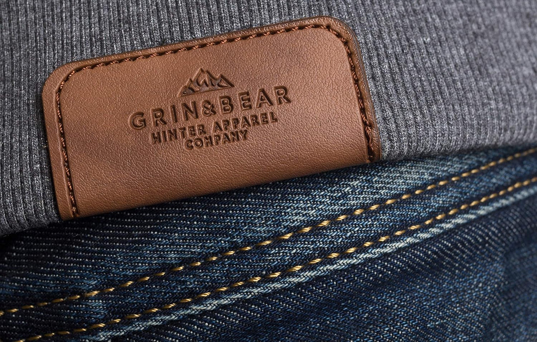 Grin&Bear Herren Hoodie Sweatshirt mit geprägtem Logo GEC017 M Grau Meliert, M Grau Meliert