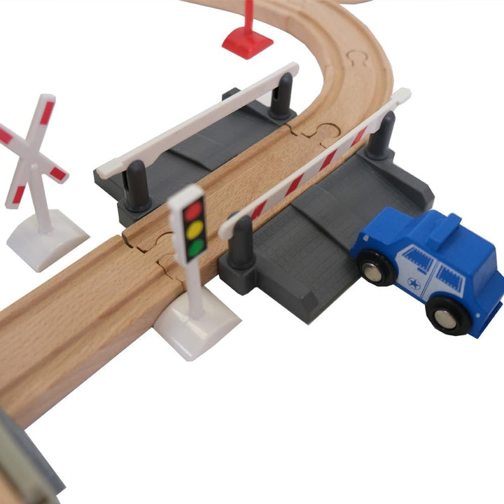 Bandits & Angels Holzeisenbahn-Set Transportthema 100 Teile ab 3 Jahren für Jungen und Mädchen – Hol