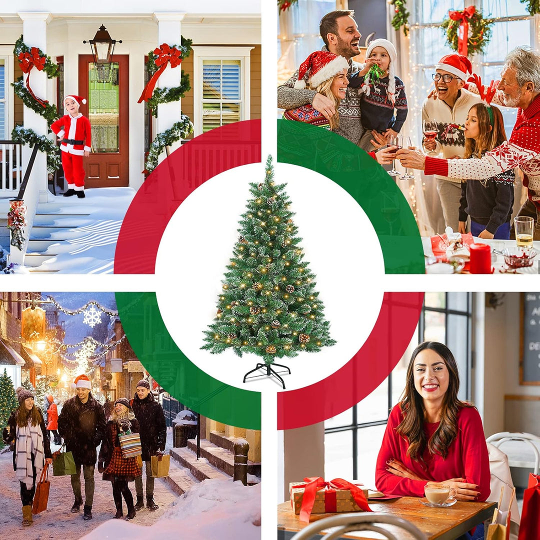 Weihnachtsbaum Künstlich mit Beleuchtung 210 cm PVC Tannenbaum Christbaum Künstlicher mit 350 LED un