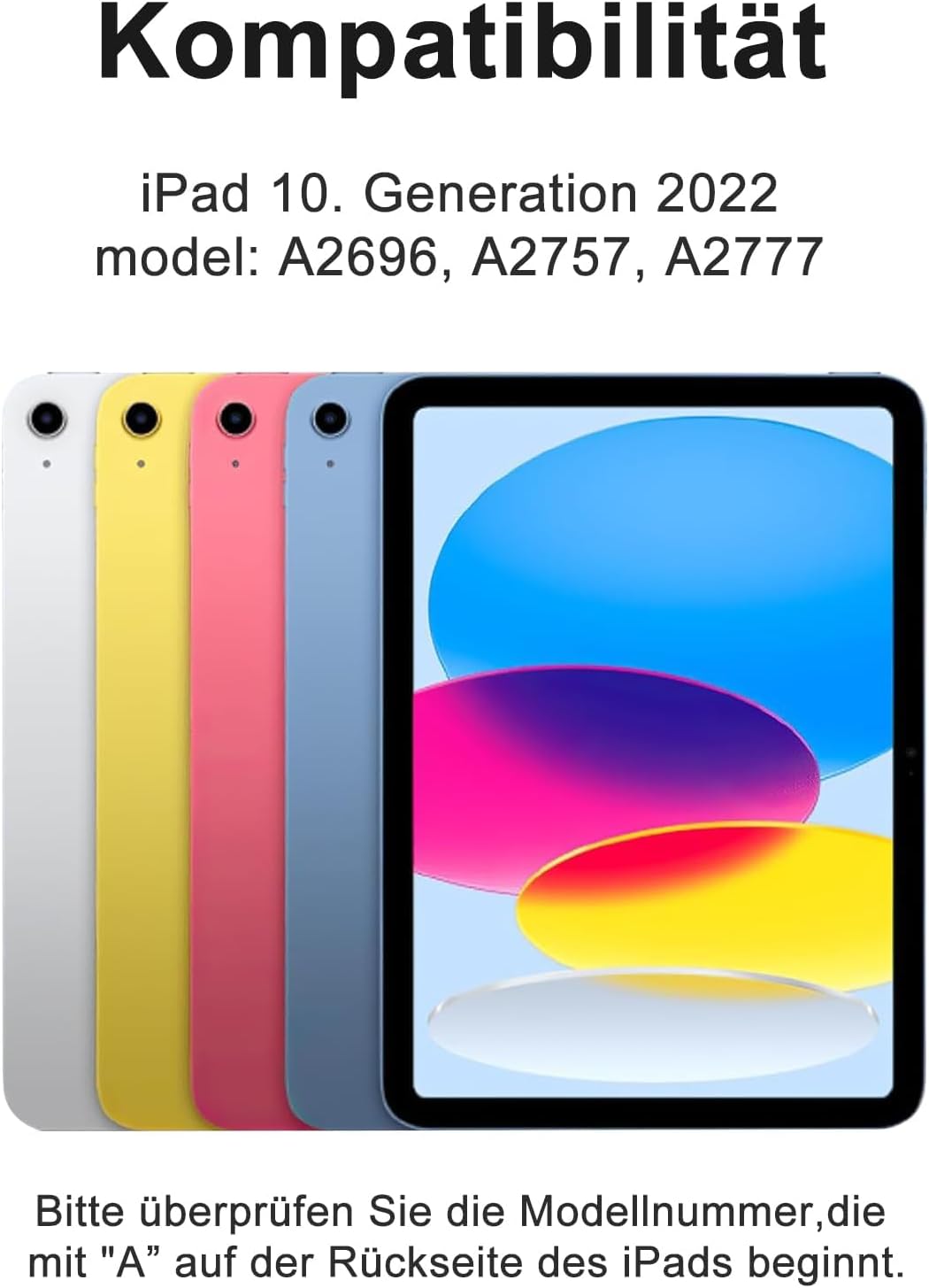 IVEOPPE Hülle mit Tastatur für iPad A16 11 Generation 2025/10 Generation 2022, Bluetooth Magnetische